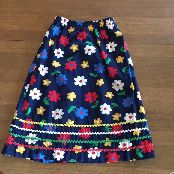 Bright & cheerful vintage 1960s ditzy daisies ric-rac skirt - Picture 2 of 15